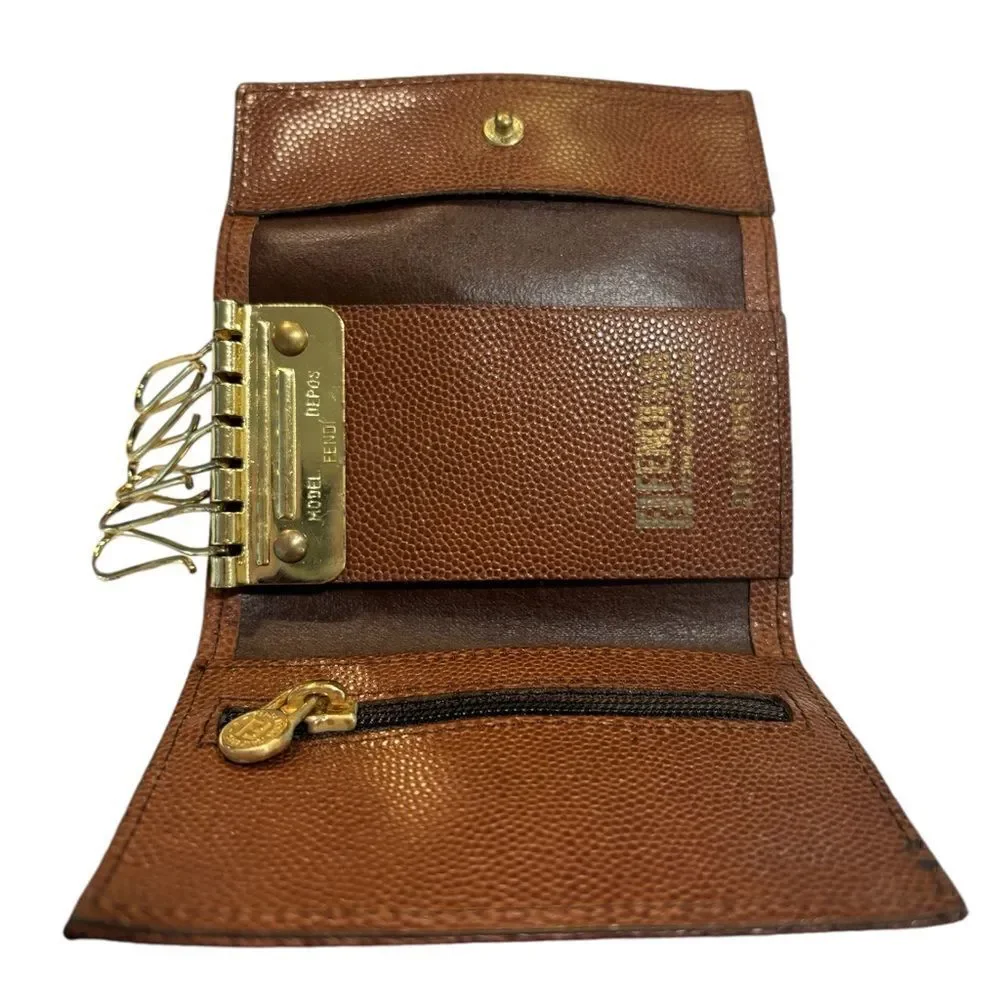 FENDI Vintage Grain Leather Key Holder